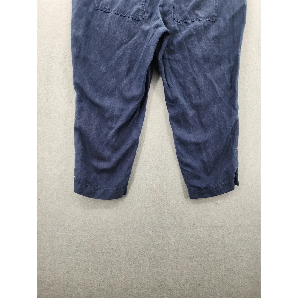 Banana Republic XXL Blue Lyocell Linen Cotton Pull On Utility Cropped Pants New